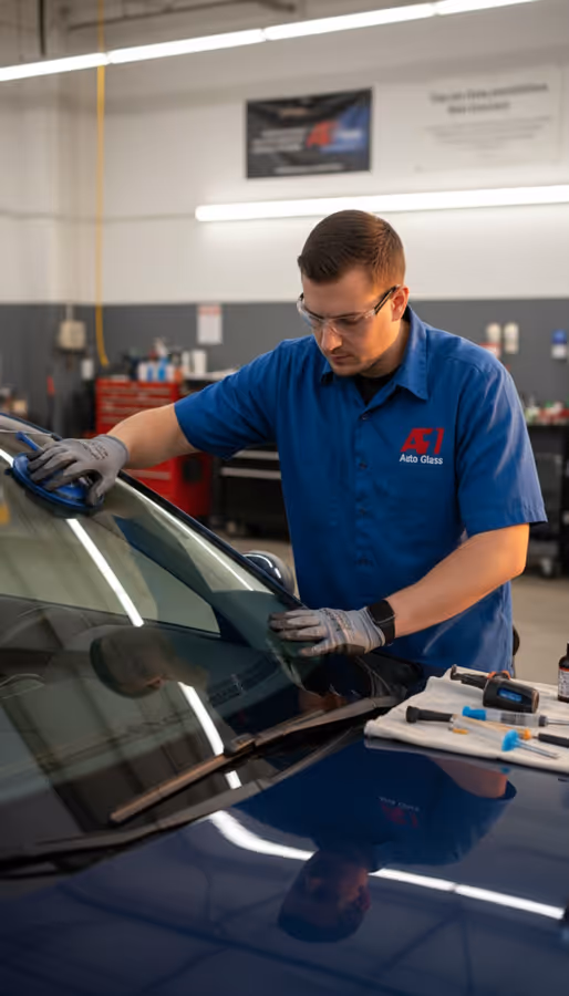 Auto glass repair technician at A-1 Auto Glass McAllen TX